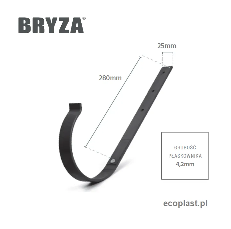 bryza-pvc-czerwony-uchwyt-rynnowy-150mm-metalowy-prosty-schemat