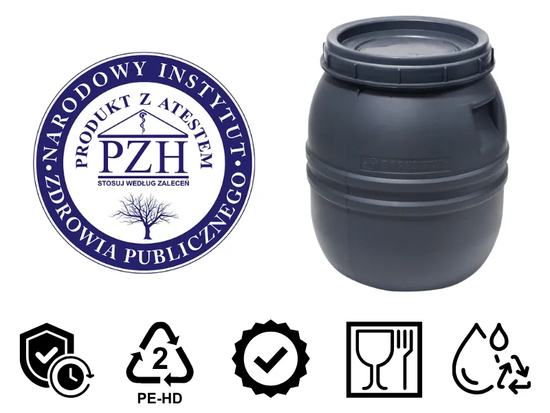 zdjęcie atest PZH i najważniejsze zalety beczki
