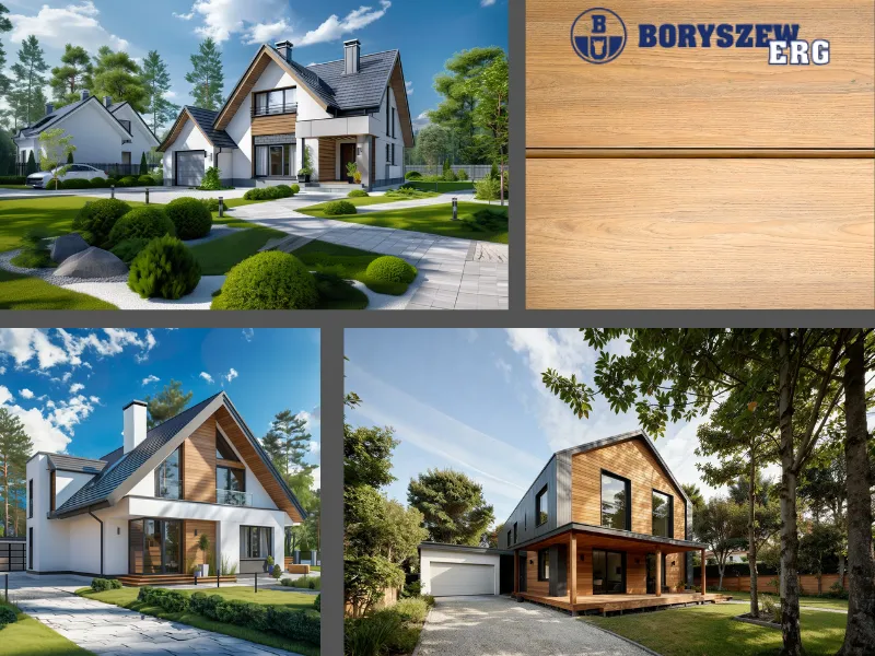 Zdjęcię koloru i wizualizacji z użyciem deski elewacyjnej boryszew Irish Oak