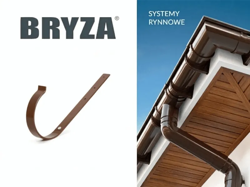 bryza brąz uchwyt rynnowy metalowy prosty