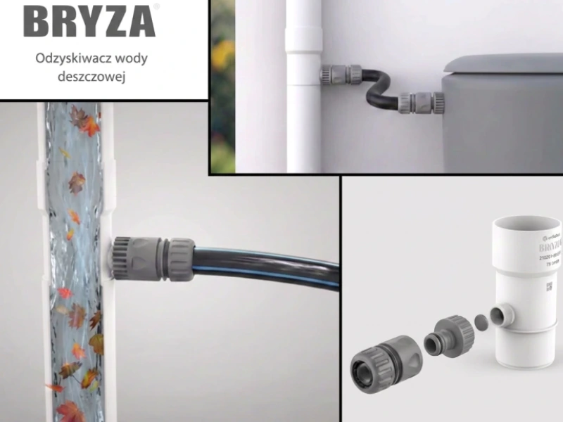 zbieranie deszczówki z małych dachów bryza biały pvc 63 mm