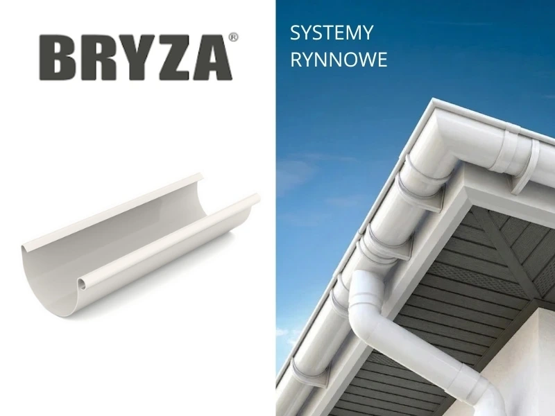 bryza pvc biały rynna 75 mm odcinek 1m