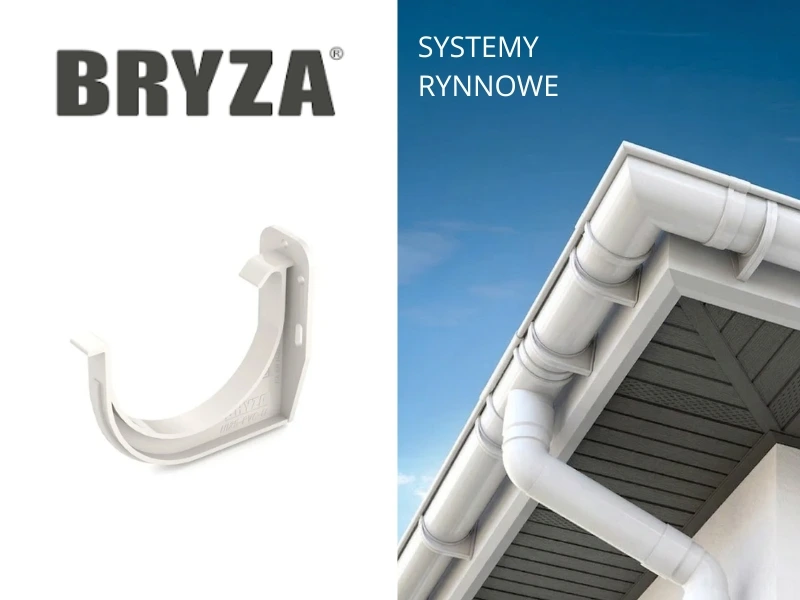 bryza pvc biały uchwyt rynnowy doczołowy 100 mm