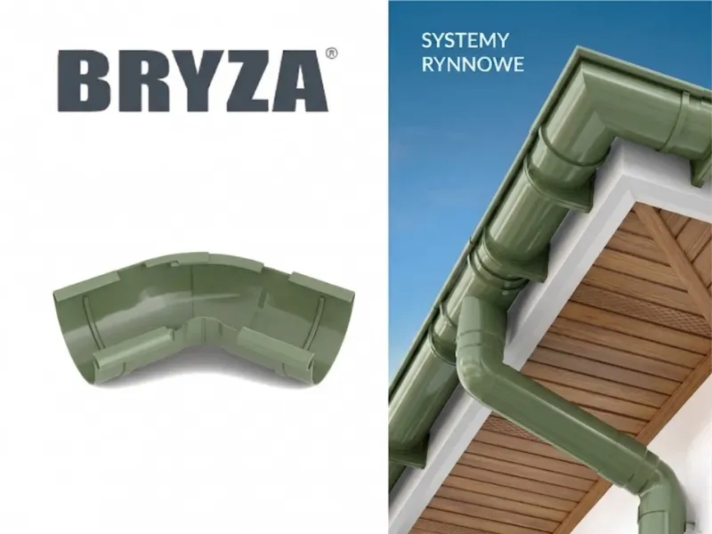 bryza systemy rynnowe pvc narożnik wewnętrzny regulowany zielony