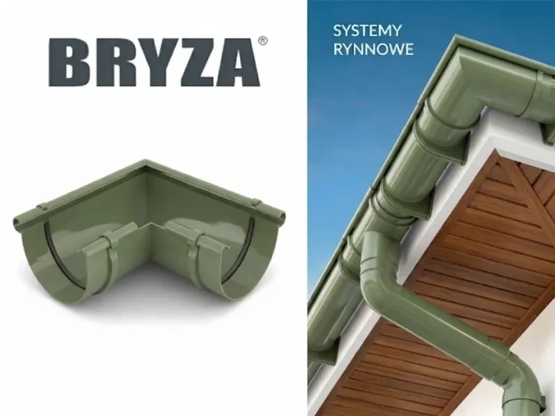 bryza systemy rynnowe pvc narożnik zewnętrzny zielony