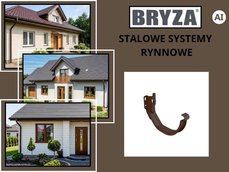 Brązowy uchwyt doczołowy Bryza Stal z wizualizacjami systemu
