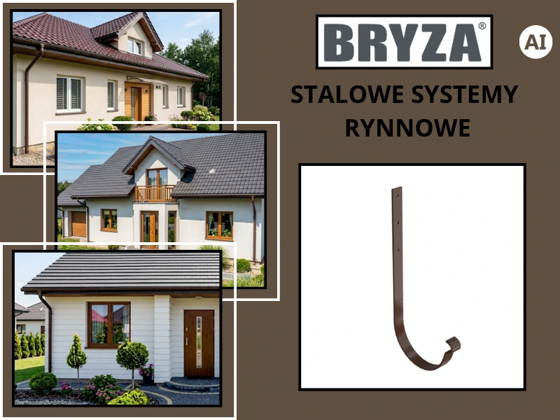 Brązowy uchwyt rynnowy prosty Bryza Stal