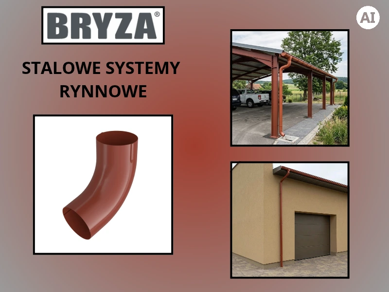 Kolanko / wylewka Bryza Stal w kolorze ceglastym