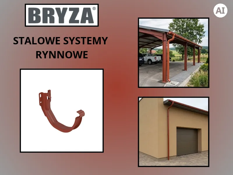 Bryza Stal wizualizacje systemu w kolorze ceglastym plus zdjęcie uchwytu