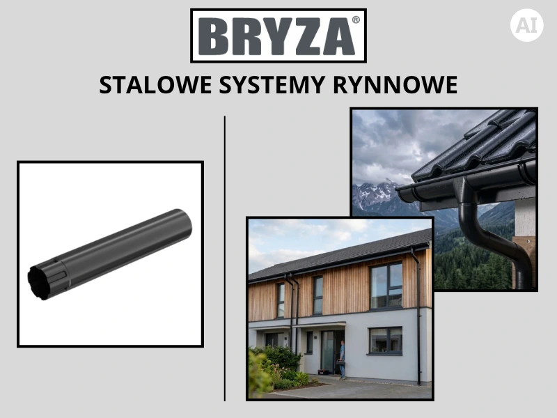 Rura spustowa Bryza Stal w kolorze czarnym