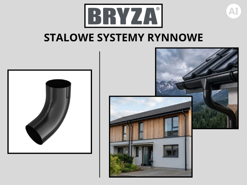 Kolanko / wylewka Bryza Stal w kolorze czarnym