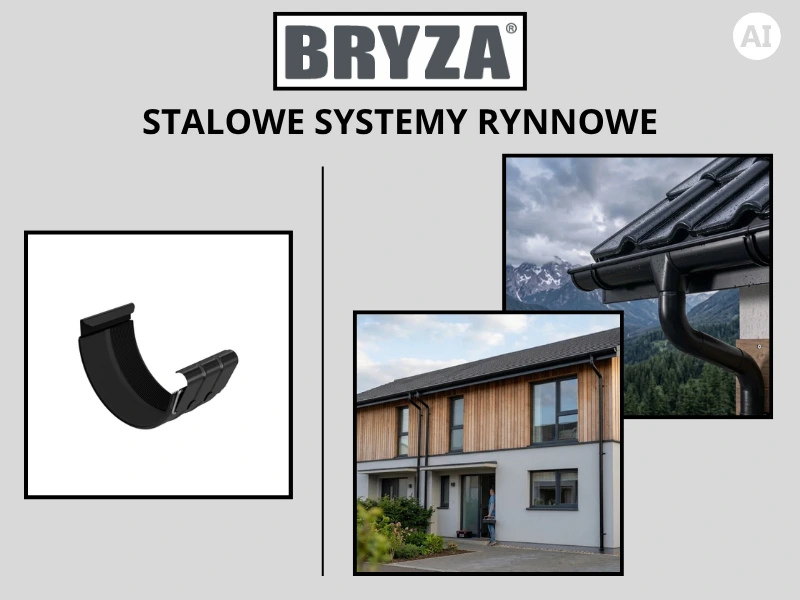 Bryza Stal złączka rynnowa w kolorze czarnym