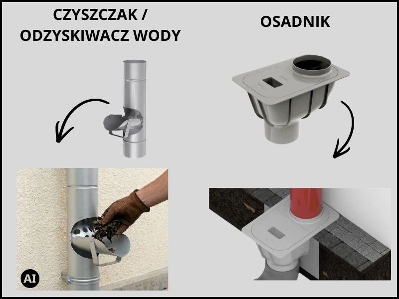 Akcesoria dodatkowe - czyszczak z funkcją odzyskiwania wody oraz osadnik z systemu Bryza PVC