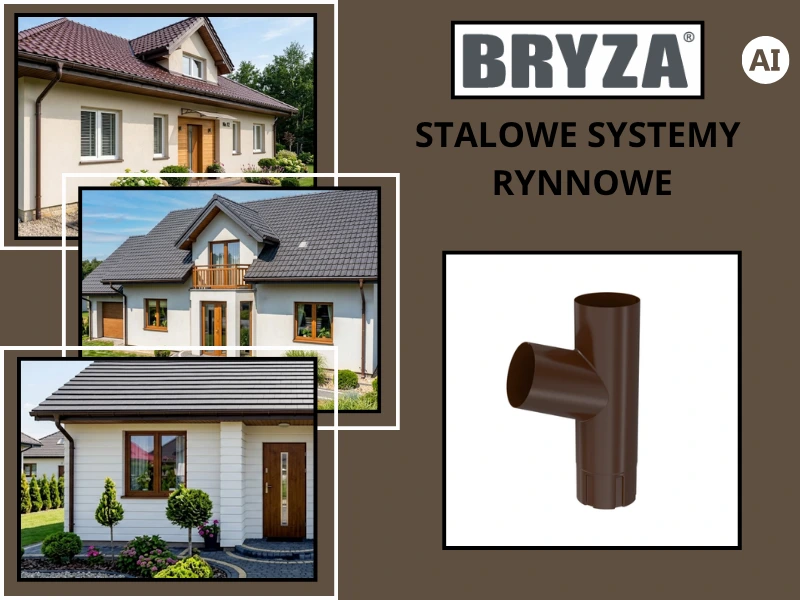 Trójnik rury spustowej Bryza Stal w kolorze brązowym