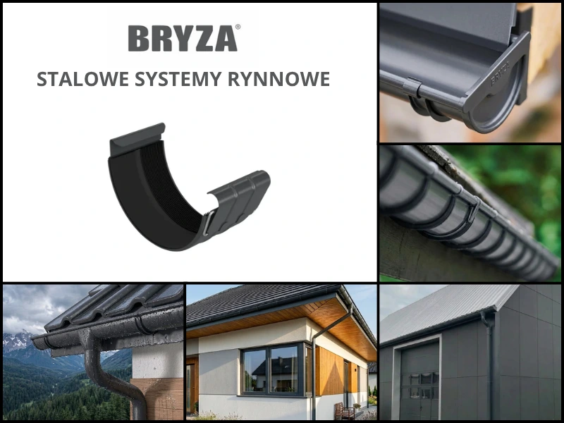 Stalowa złączka rynnowa w graficie Bryza Stal z wizualizacjami