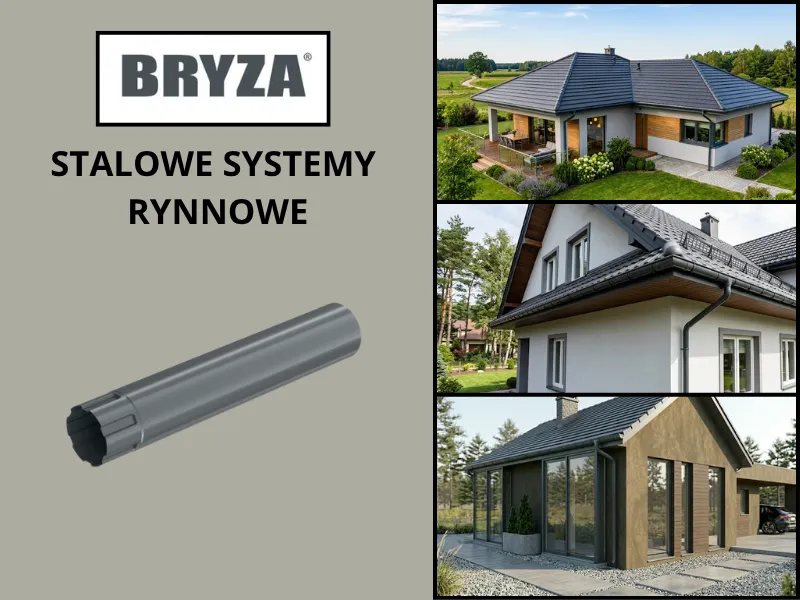 Antracytowa rura spustowa Bryza Stal