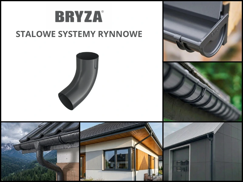 Kolanko grafitowe z wizualizacjami systemu stalowego Bryza