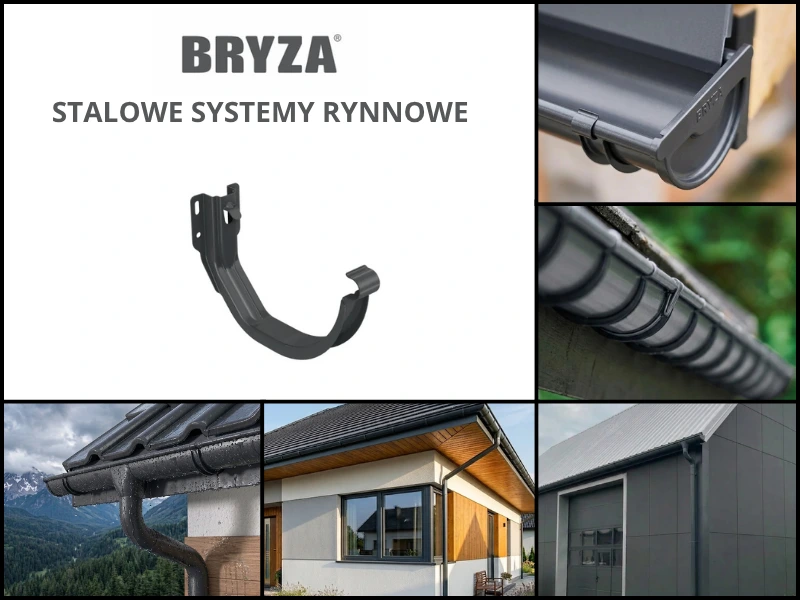 Wizualizacje systemu Bryza stal w kolorze grafit wraz ze zdjęciem uchwytu doczołowego