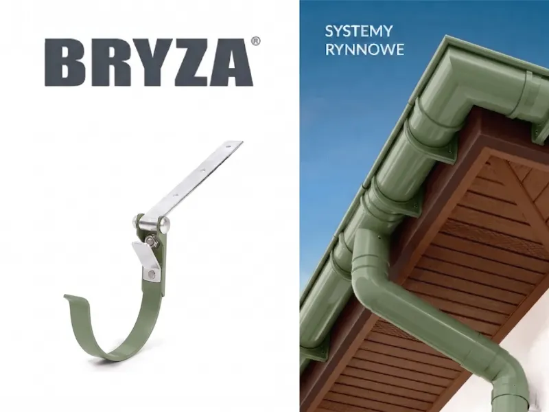 bryza systemy rynnowe pvc uchwyt rynnowy metalowy regulowany zielony