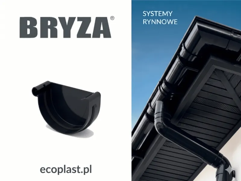 bryza systemy rynnowe pvc denko lewe czarne