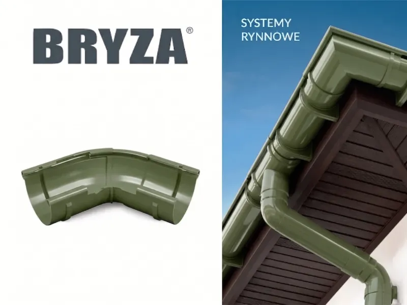 bryza systemy rynnowe pvc narożnik zewnętrzny regulowany zielony 