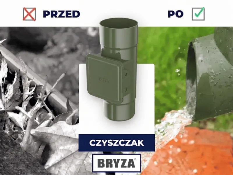 bryza systemy rynnowe pvc czyszczak zielony zalety 