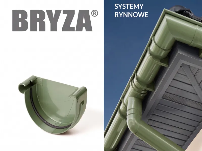 bryza systemy rynnowe pvc denko lewe zielone