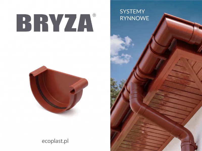 bryza systemy rynnowe pvc denko prawe cegła