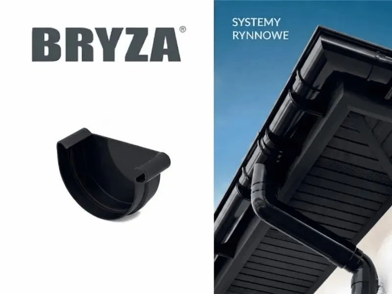 bryza systemy rynnowe pvc denko prawe czarne