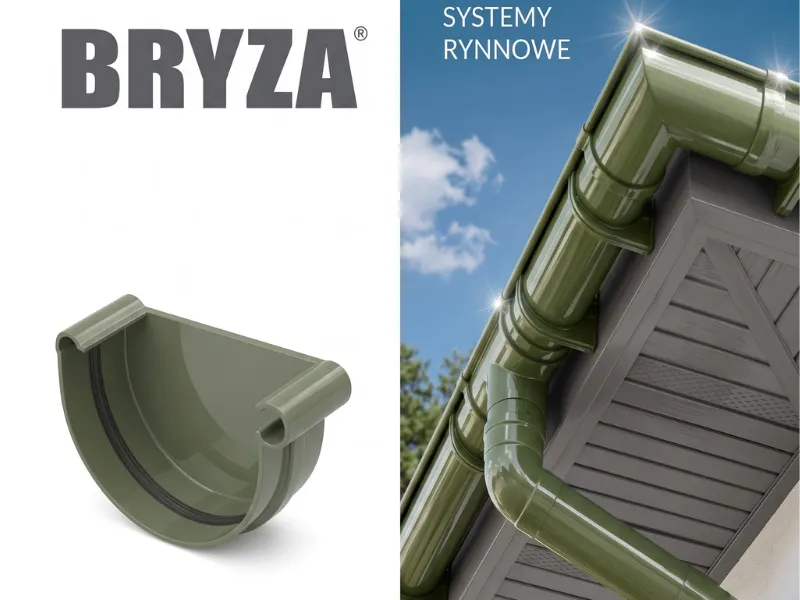 bryza systemy rynnowe pvc denko prawe zielone
