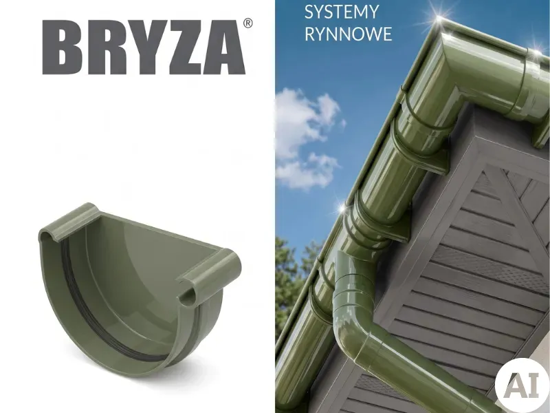 bryza systemy rynnowe pvc denko prawe zielone