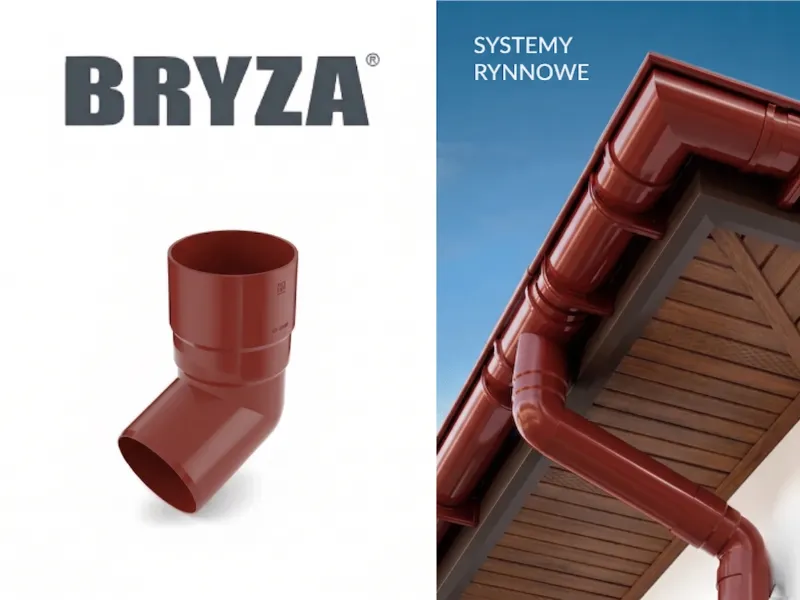 bryza systemy rynnowe pvc kolano czerwone