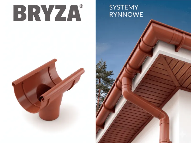 bryza systemy rynnowe pvc lej spustowy ceglasty