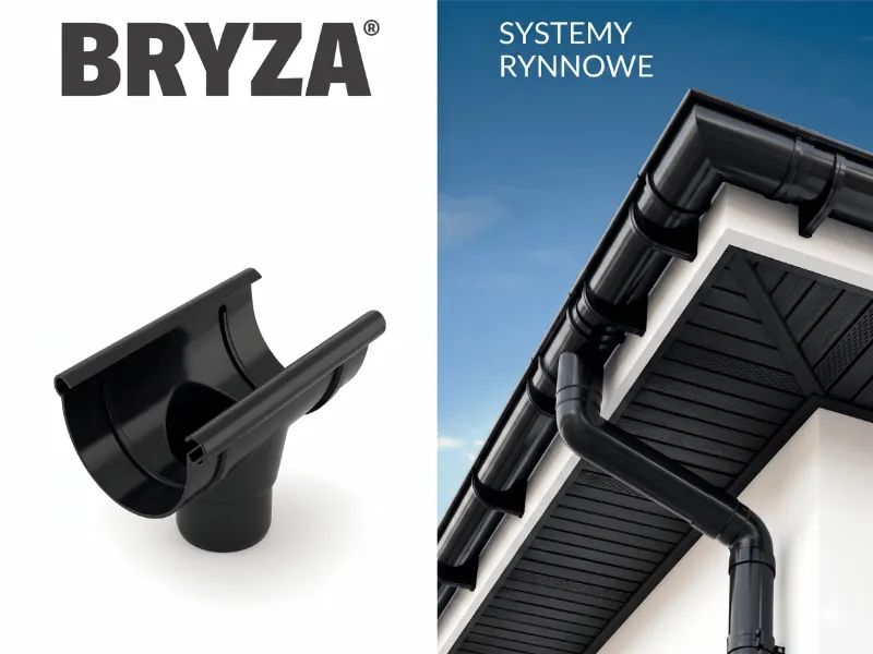 bryza systemy rynnowe pvc lej spustowy czarny