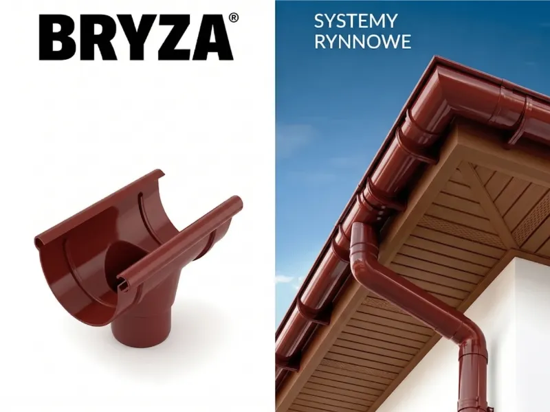 bryza systemy rynnowe pvc lej spustowy czerwony