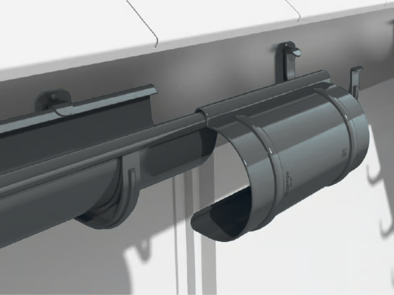 bryza pvc frafitowy 100mm montaż złaczki rynnowej