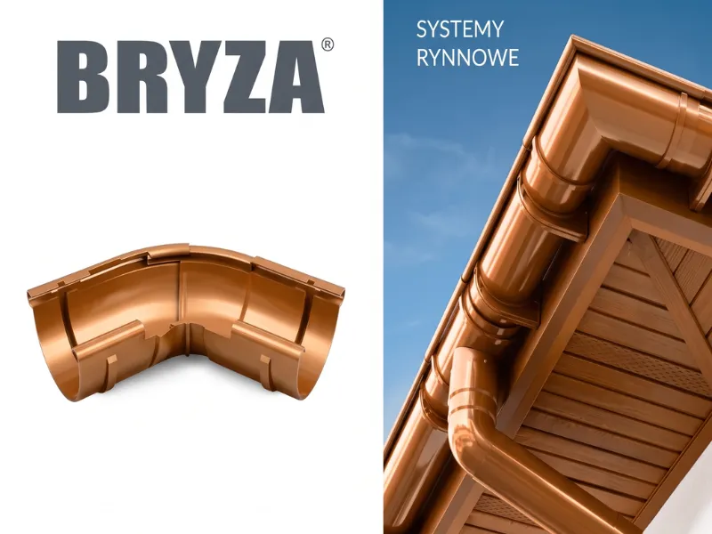 bryza systemy rynnowe pvc narożnik zewnętrzny regulowany miedziany