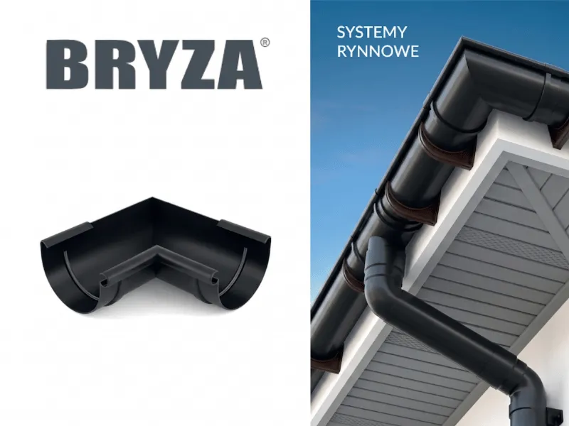 bryza systemy rynnowe pvc naroznk wewnetrzny czarny