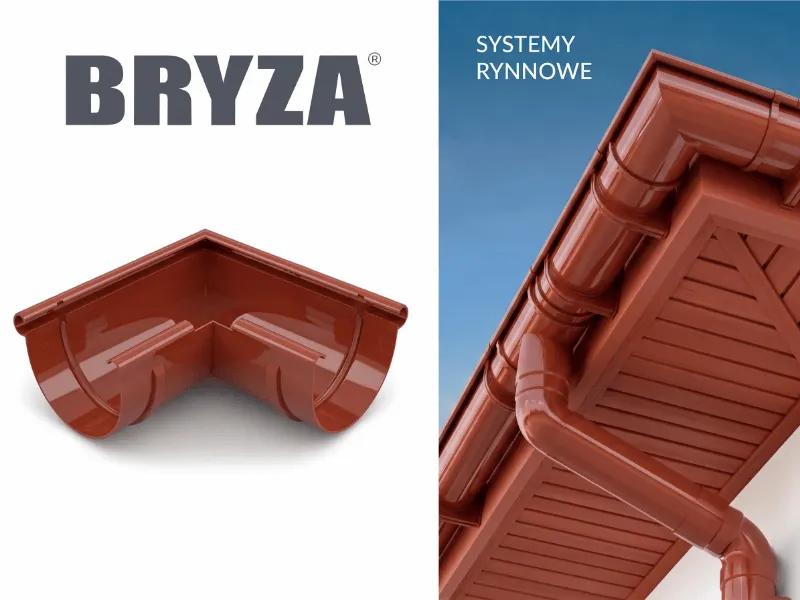 bryza systemy rynnowe pvc narożnik zewnętrzny cegła