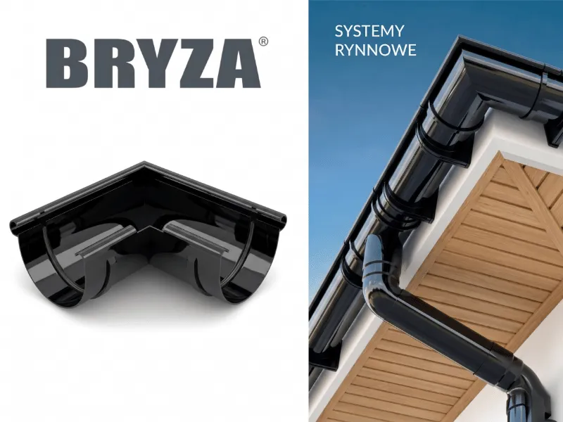 bryza systemy rynnowe pvc naroznik zewnetrzny czarny