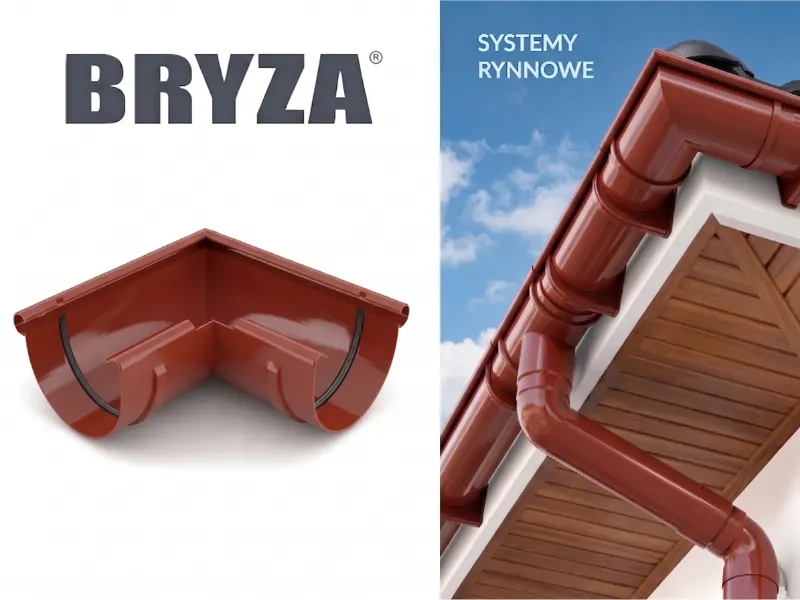 bryza systemy rynnowe pvc narożnik zewnętrzny czerwony