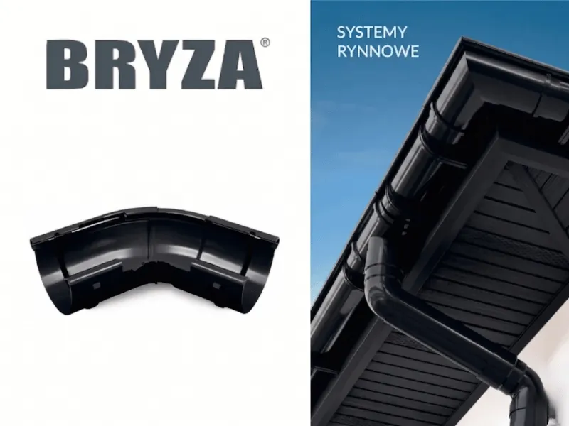 bryza systemy rynnowe pvc naroznik zewnetrzny regulowany czarny