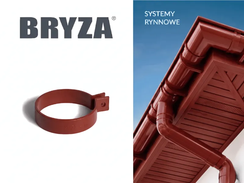 bryza systemy rynnowe pvc obejma pvc ceglasta