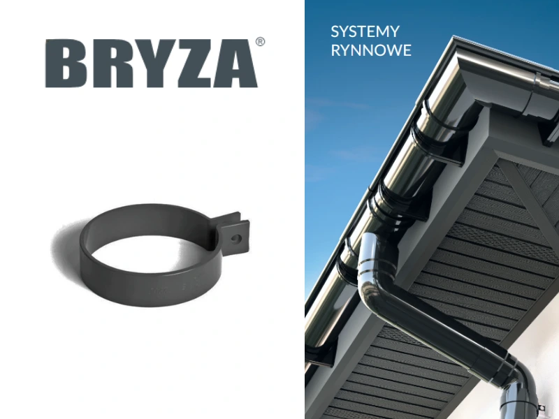 bryza grafitowy pvc 110 mm obejma rury spustowej