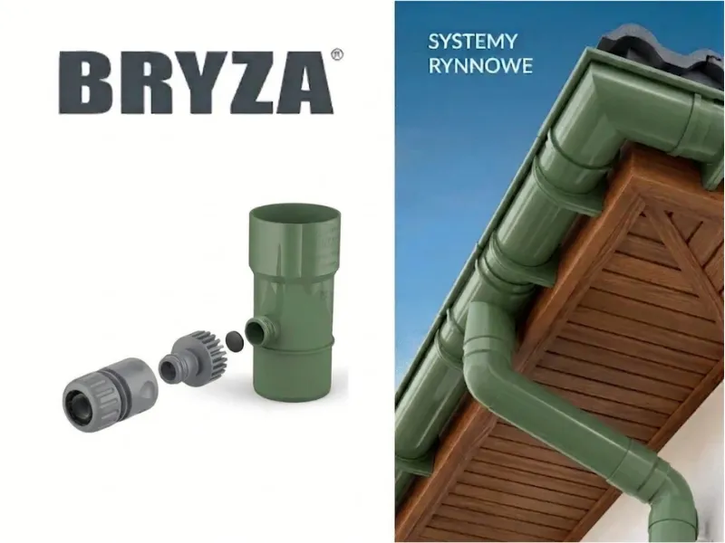 bryza systemy rynnowe pvc odzyskiwacz wody deszczowej zielony