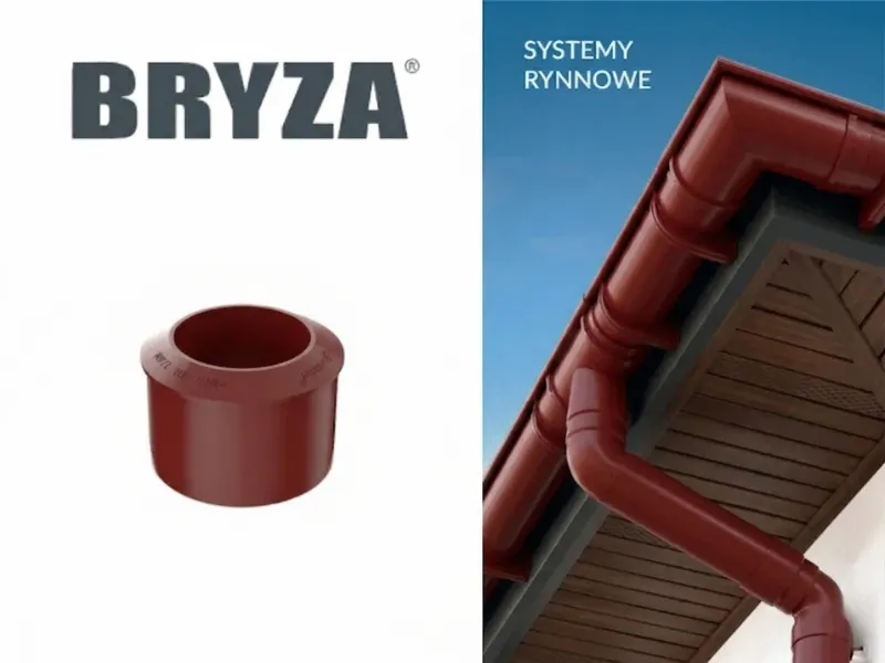 bryza systemy rynnowe pvc redukcja rury czerwona