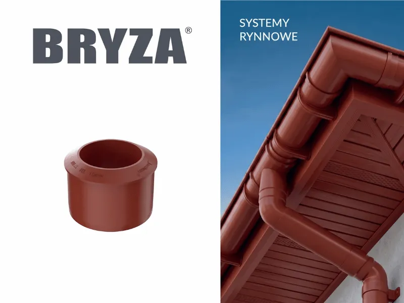 bryza systemy rynnowe pvc redukcja czyszczaka ceglasta