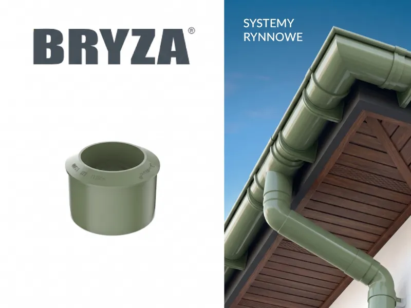bryza systemy rynnowe pvc redukcja rury spustowej zielona