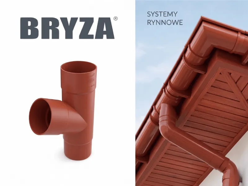 bryza systemy rynnowe pvc trojnik ceglasty