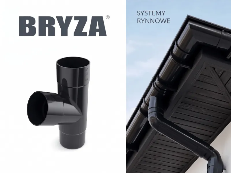 bryza systemy rynnowe pvc trojnik czarny